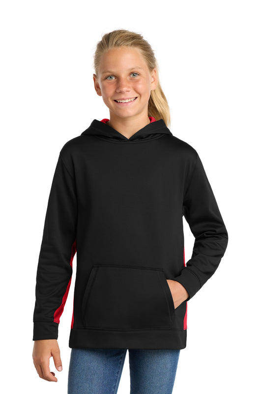Sport-Tek® Youth Sport-Wick® Fleece Colorblock Hooded Pullover