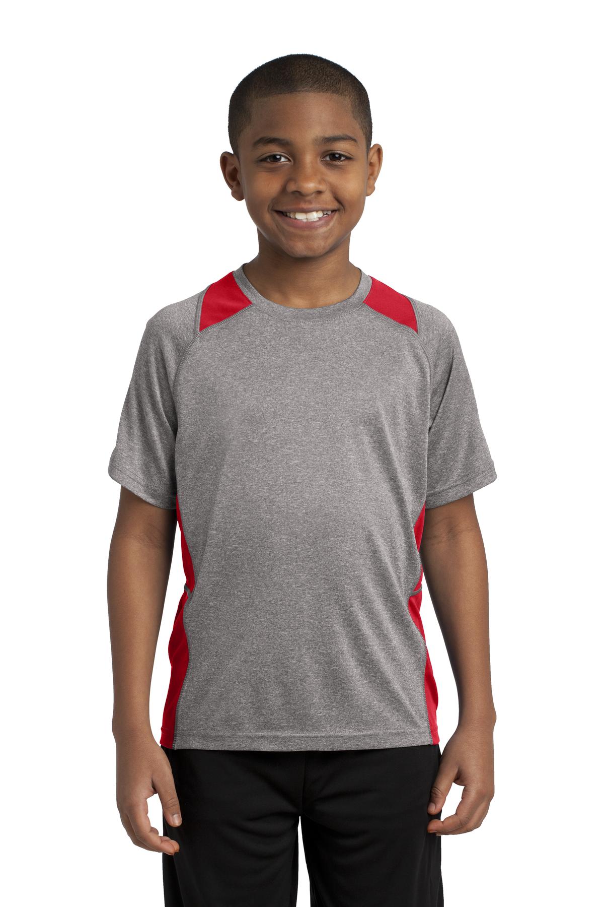 Sport-Tek? Youth Heather Colorblock Contender? Tee. YST