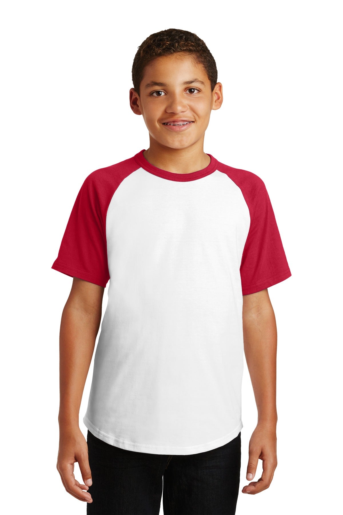 Sport-Tek? Youth Short Sleeve Colorblock Raglan Jersey.