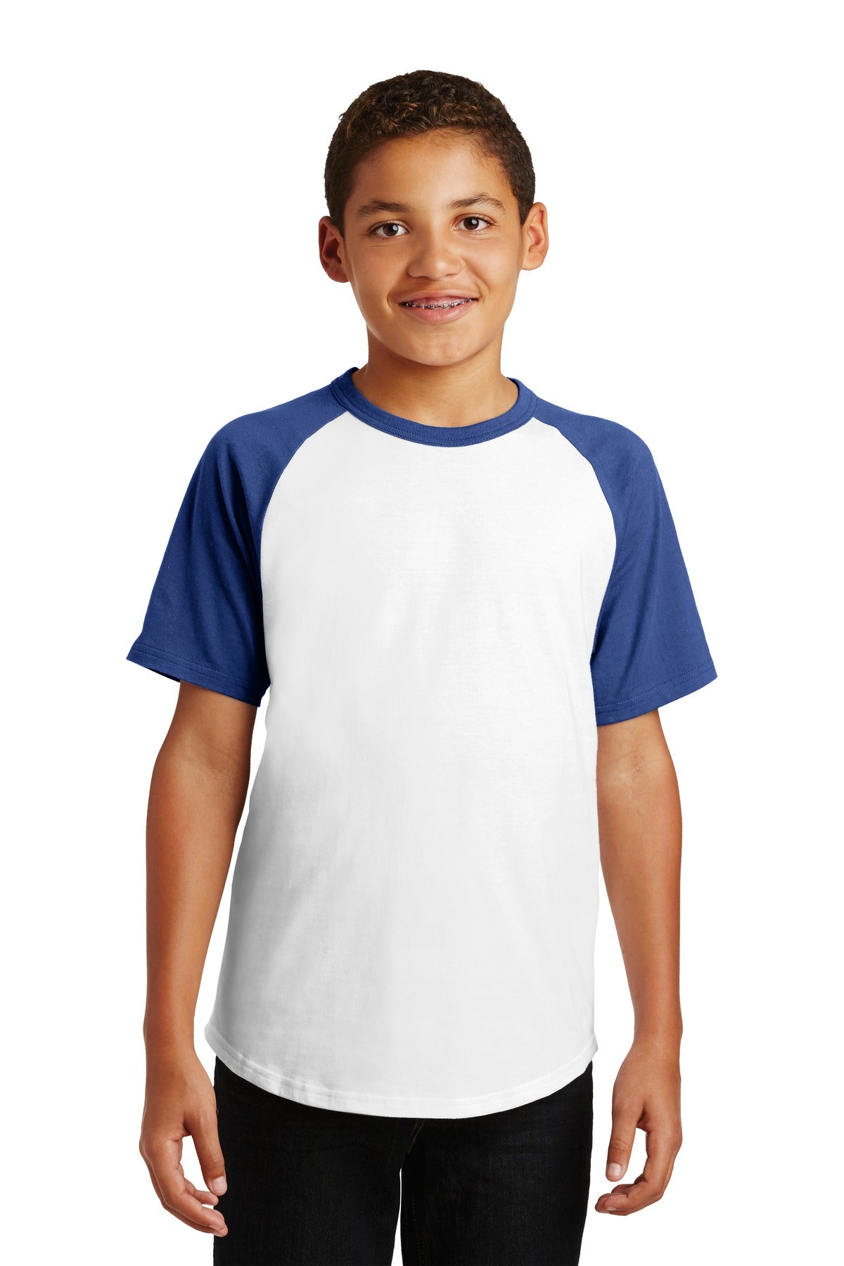 Sport-Tek? Youth Short Sleeve Colorblock Raglan Jersey.
