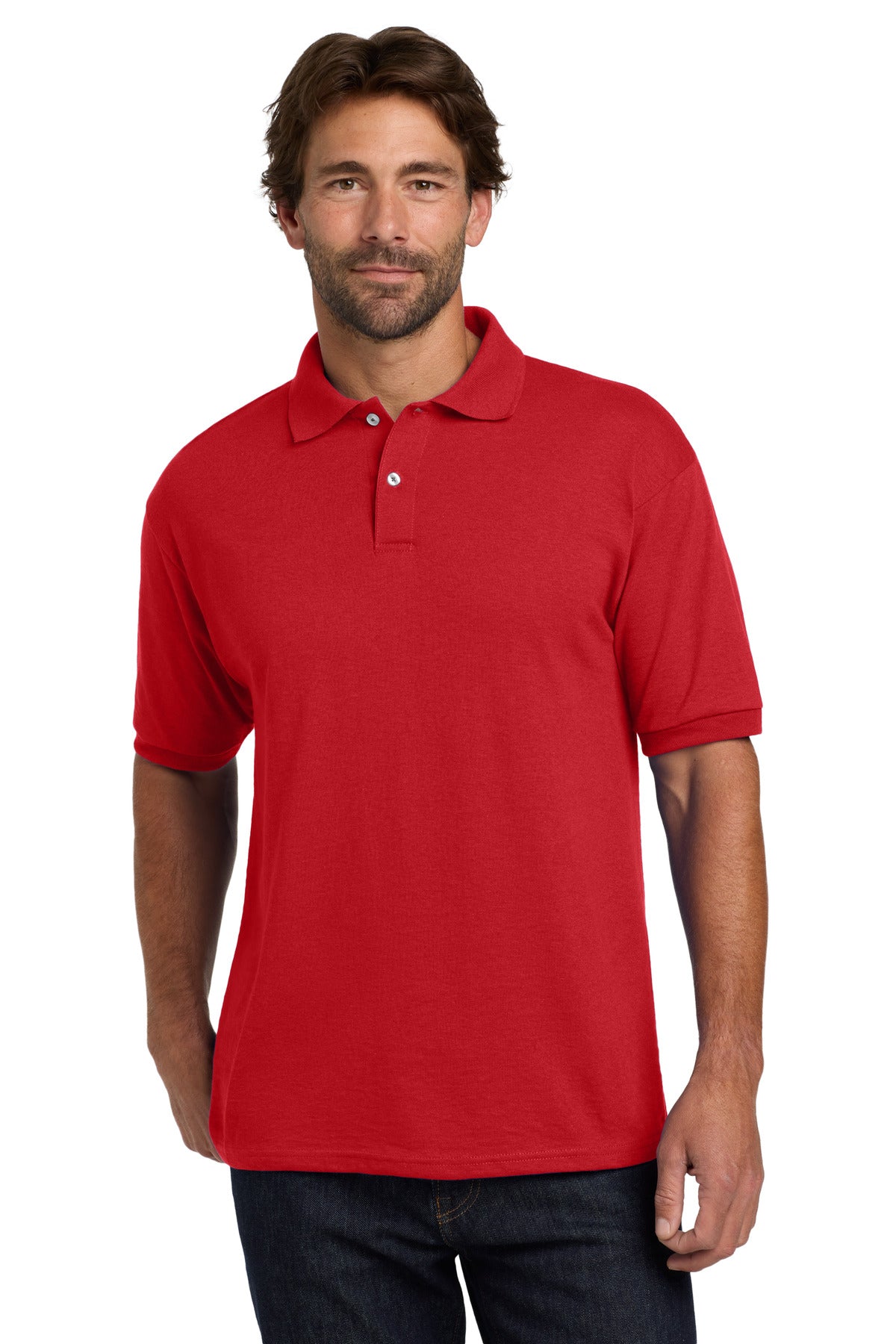 Hanes? EcoSmart? - 5.2-Ounce Jersey Knit Sport Shirt. 0
