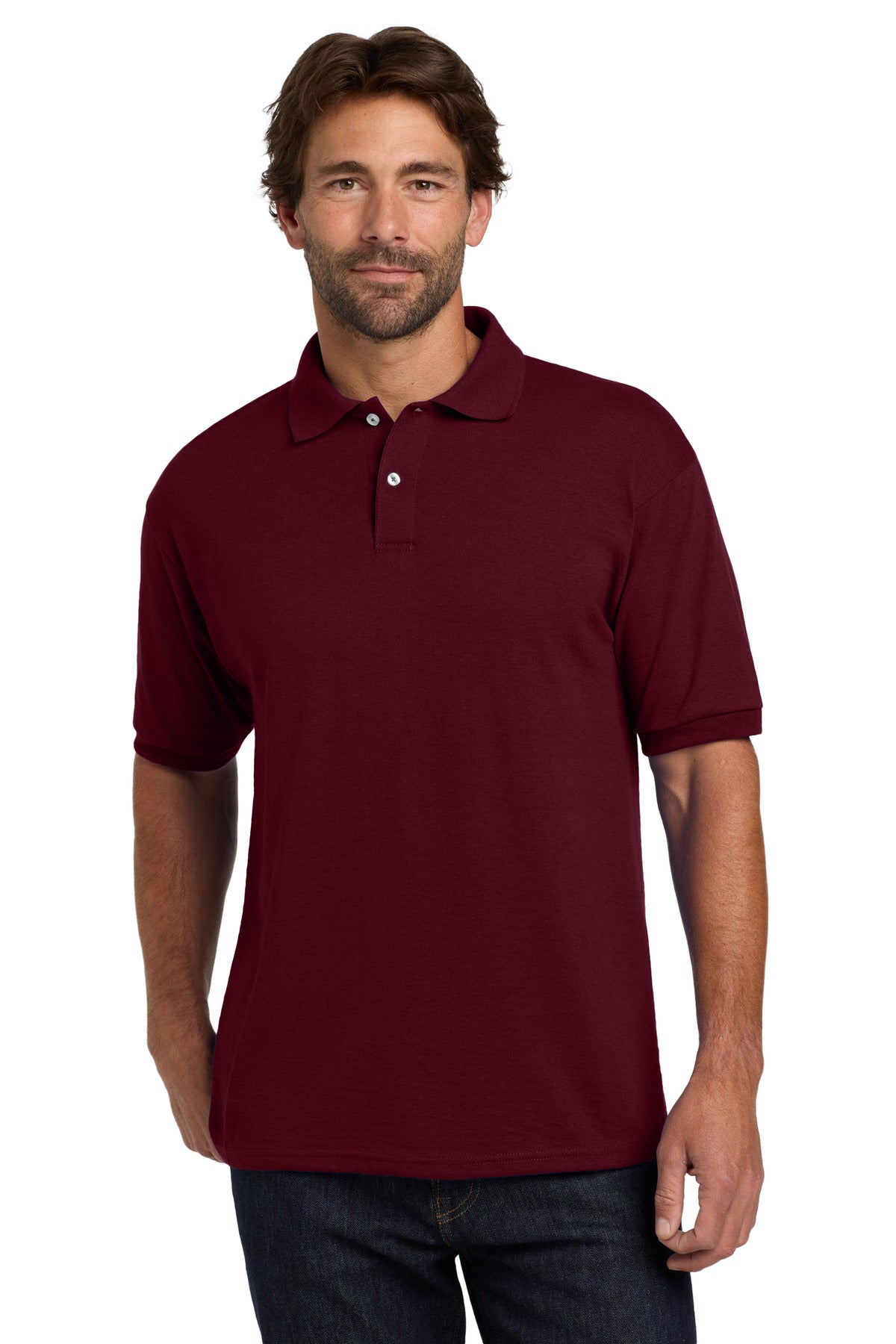 Hanes? EcoSmart? - 5.2-Ounce Jersey Knit Sport Shirt. 0