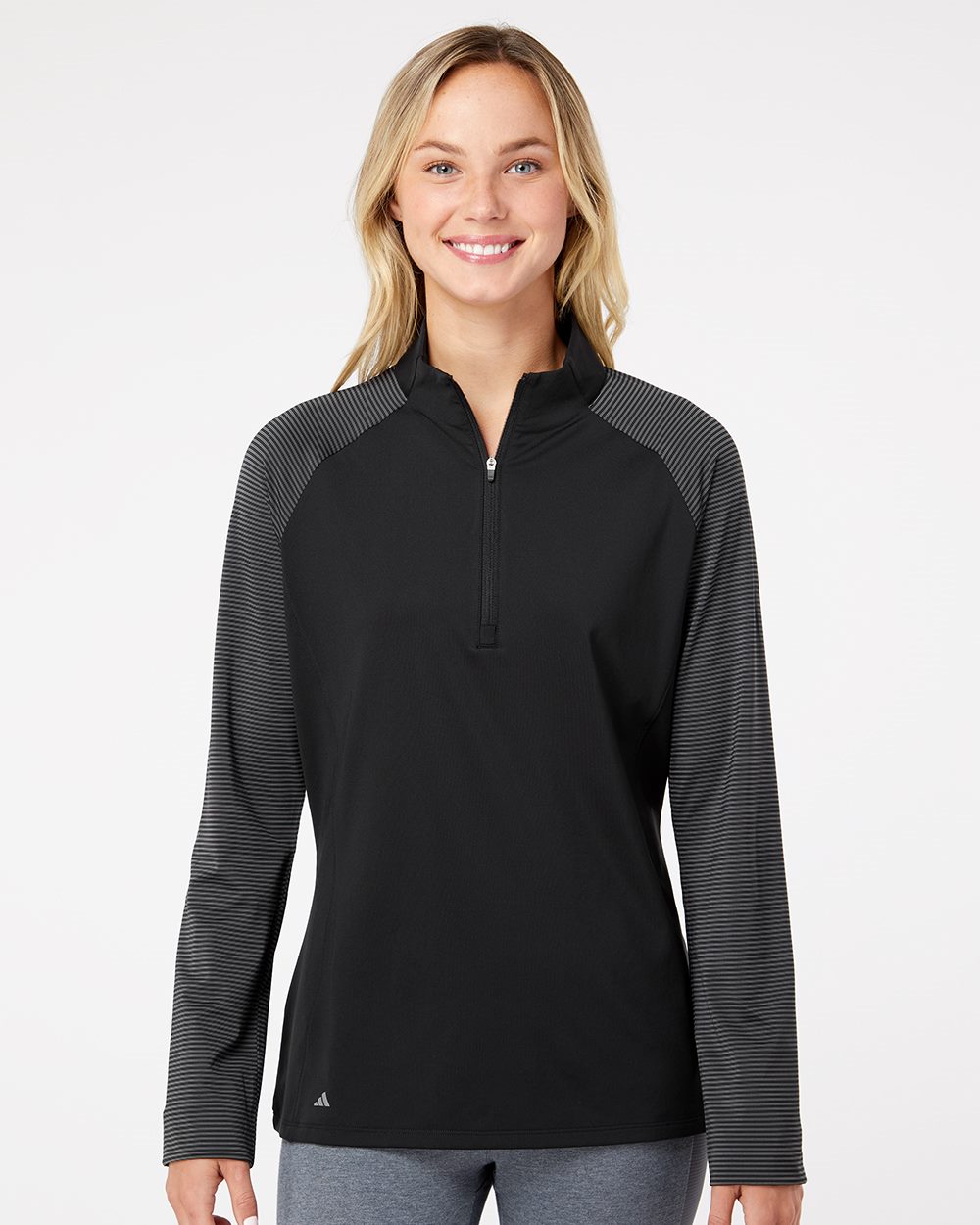 Adidas Women's Stripe Block Quarter-Zip Pullover - A521