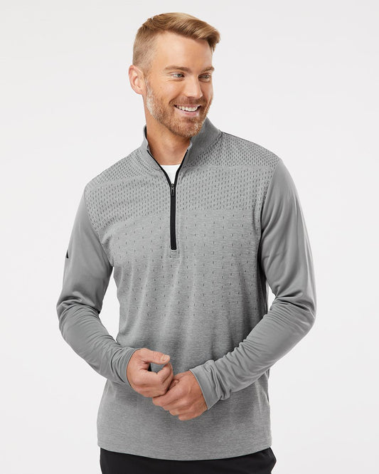 Adidas Heather Block Print Quarter-Zip Pullover - A522