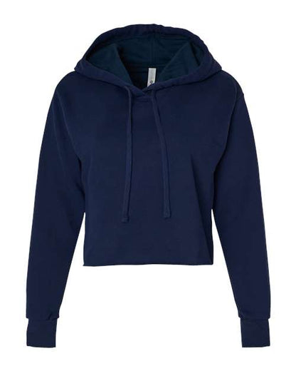Women's Laguna Sueded Raw Edge Crop Hoodie Sweatshirt