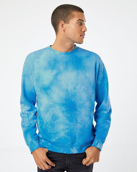 Independent Trading Co. Midweight Tie-Dyed Crewneck Sweatshirt - PRM3500TD