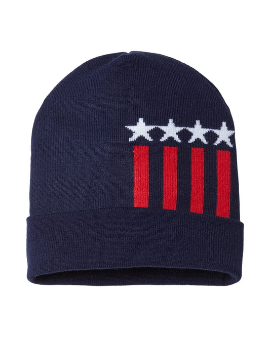 CAP AMERICA USA-Made Patriotic Cuffed Beanie - RK12