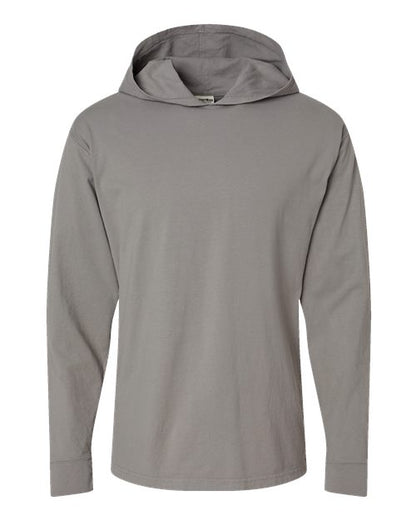 Unisex Garment-Dyed Jersey Hooded Long Sleeve T-Shirt