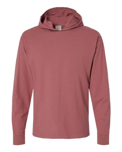 Unisex Garment-Dyed Jersey Hooded Long Sleeve T-Shirt