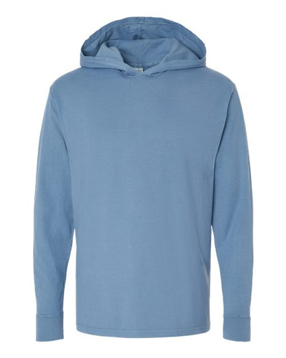 Unisex Garment-Dyed Jersey Hooded Long Sleeve T-Shirt