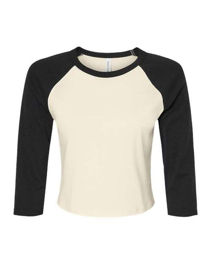 Women's Micro Rib Three-Quarter Raglan Sleeve Baby Tee