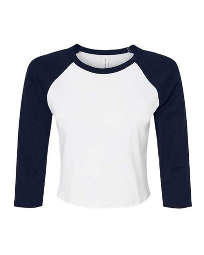 Women's Micro Rib Three-Quarter Raglan Sleeve Baby Tee