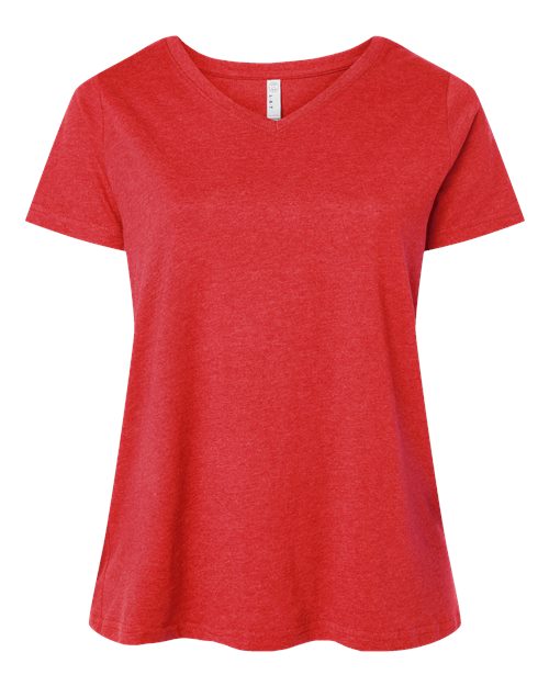 Women's Curvy Collection Fine Jersey V-Neck Tee