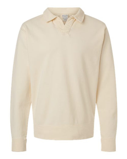 Unisex Garment-Dyed Polo Collar Sweatshirt