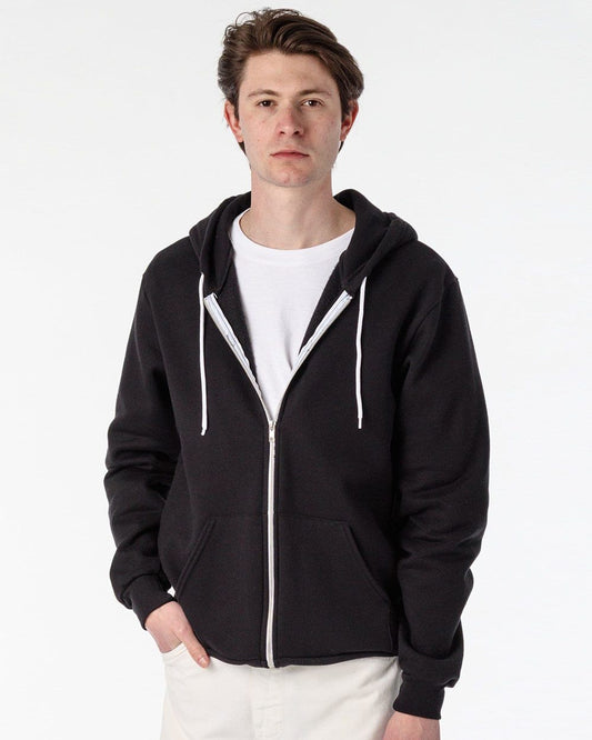 Los Angeles Apparel USA-Made Flex Fleece Full-Zip Hooded Sweatshirt - F97