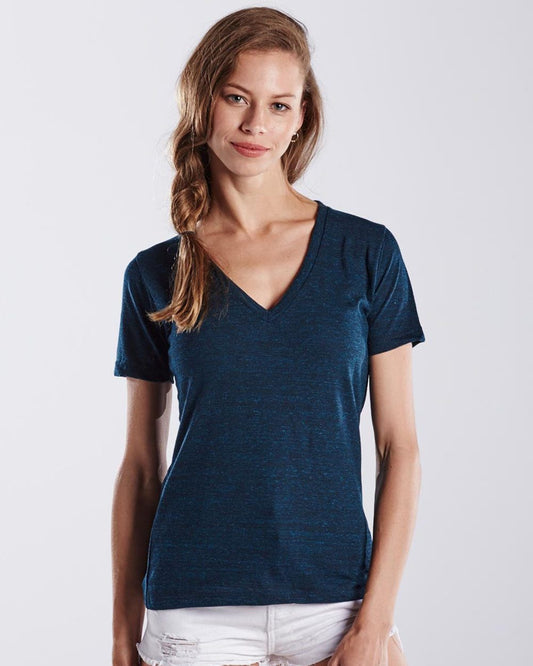US Blanks Women's V-Neck Overdyed Tee - US2228