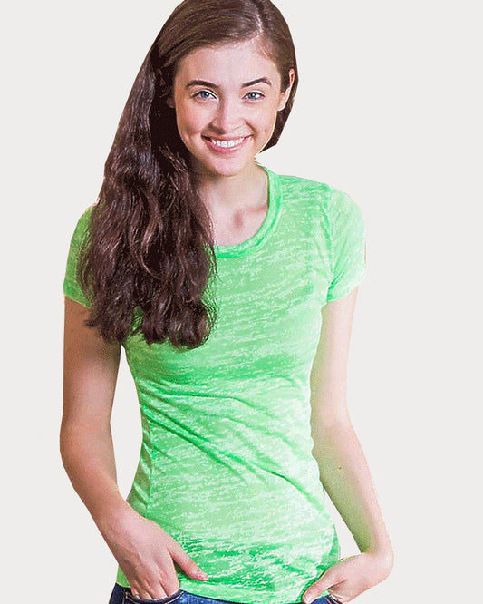 In Your Face Juniors Neon Burnout Crew T-Shirt - H03