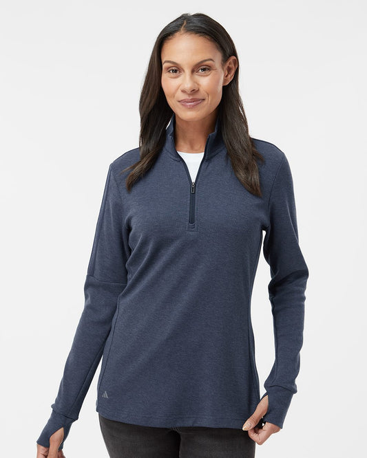 Adidas Women's 3-Stripes Quarter-Zip Sweater - A555