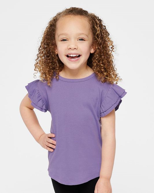 Rabbit Skins Toddler Flutter Sleeve Tee - 3339