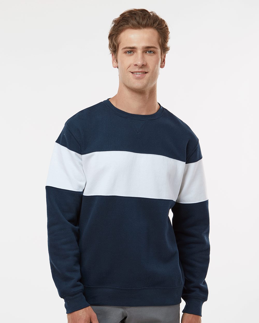 J. America Varsity Fleece Crewneck Sweatshirt - 8646