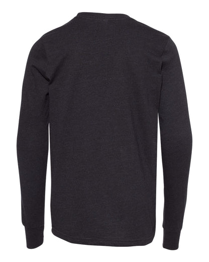 BELLA + CANVAS Youth Heather CVC Long Sleeve Tee - 3501YCVC