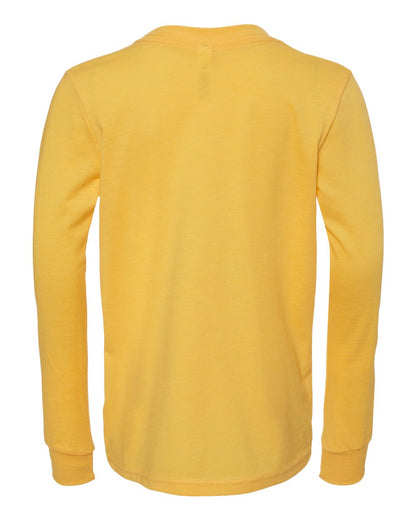 BELLA + CANVAS Youth Heather CVC Long Sleeve Tee - 3501YCVC