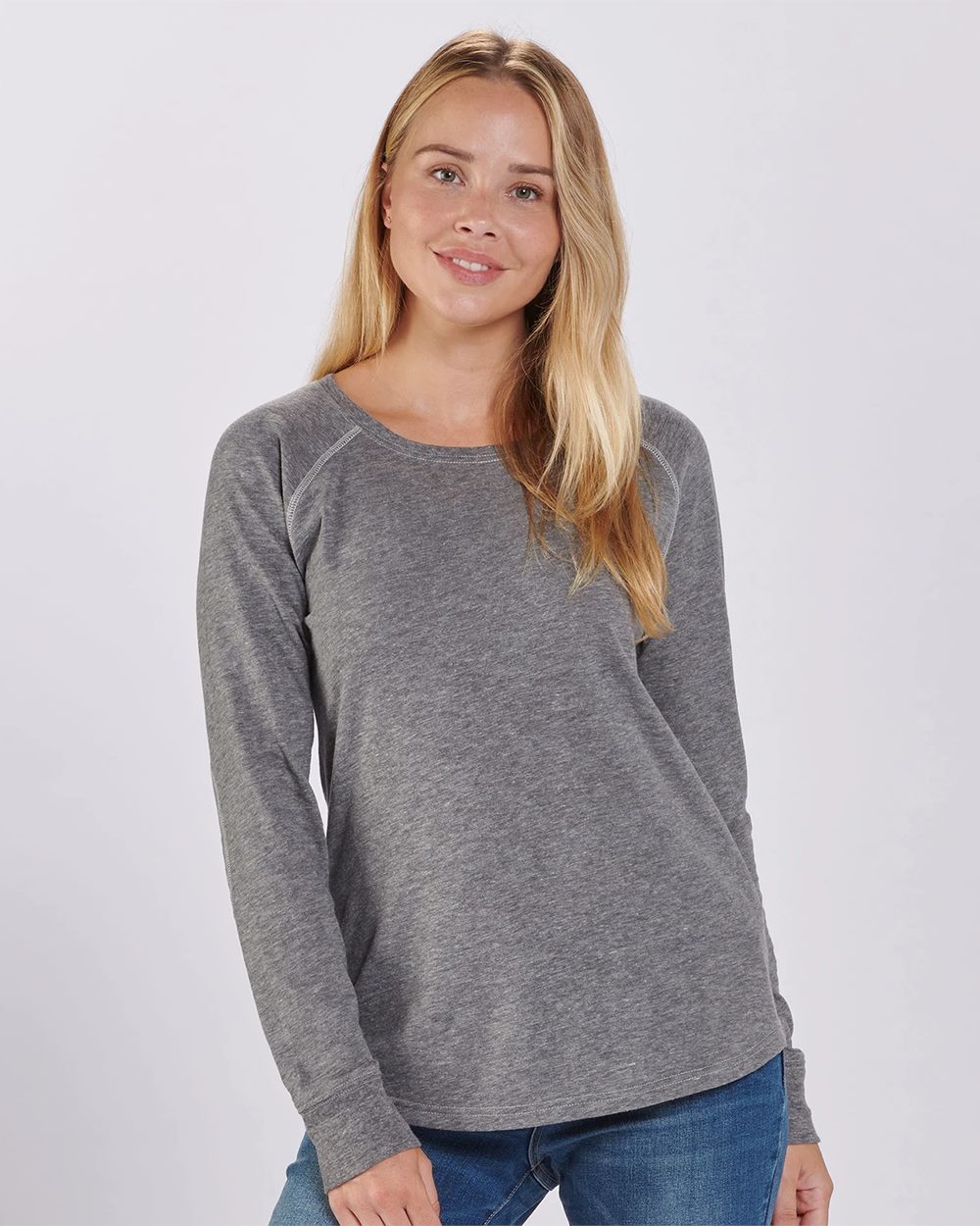 Boxercraft Women's Solid Preppy Patch Long Sleeve T-Shirt - BW3166