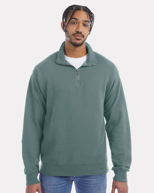 ComfortWash by Hanes Garment-Dyed Quarter-Zip Sweatshirt - GDH425