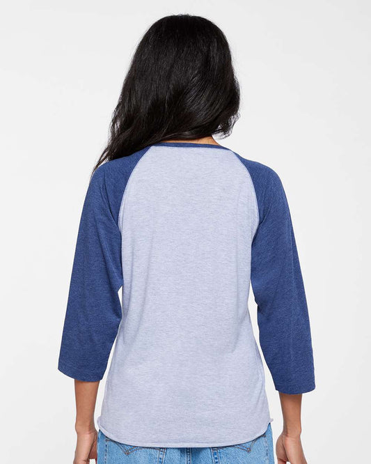 LAT Women's Baseball Fine Jersey Three-Quarter Sleeve Tee - 3530