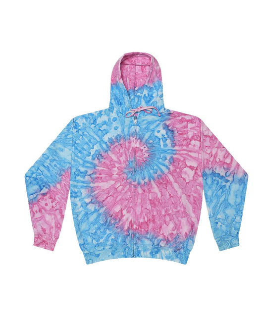 Colortone Tie-Dyed Full-Zip Hooded Sweatshirt - 8888