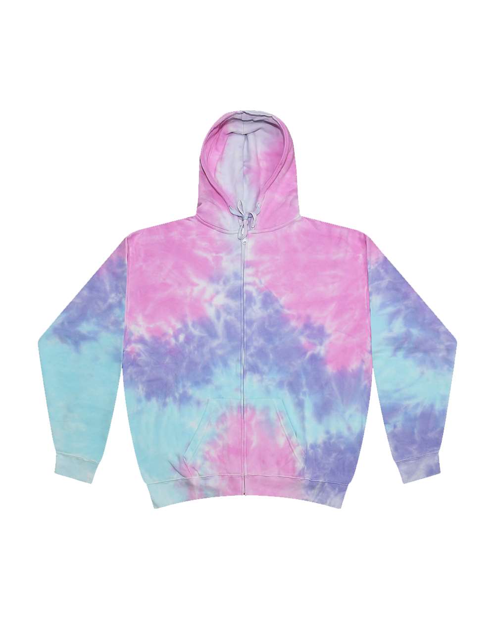 Colortone Tie-Dyed Full-Zip Hooded Sweatshirt - 8888