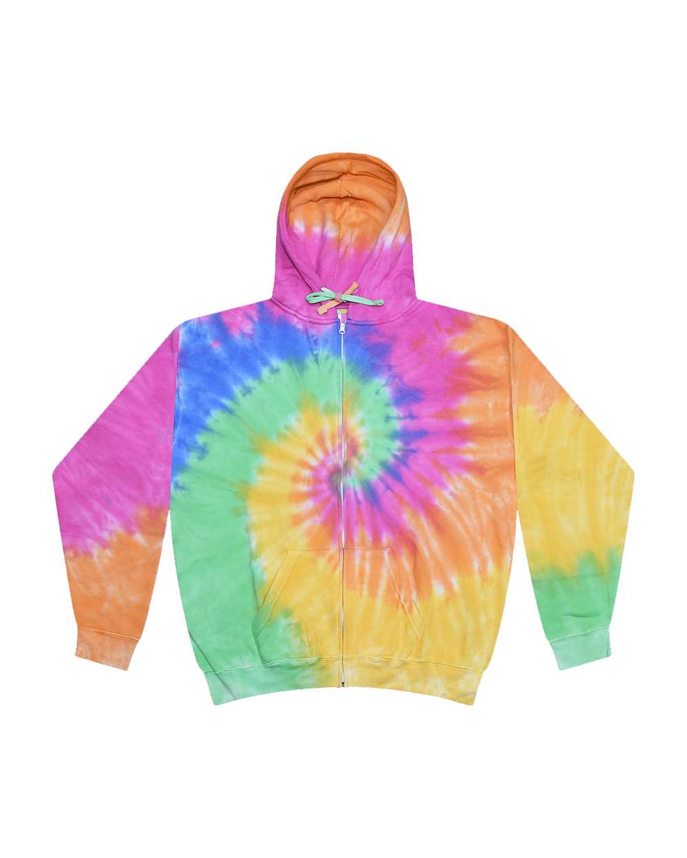 Colortone Tie-Dyed Full-Zip Hooded Sweatshirt - 8888