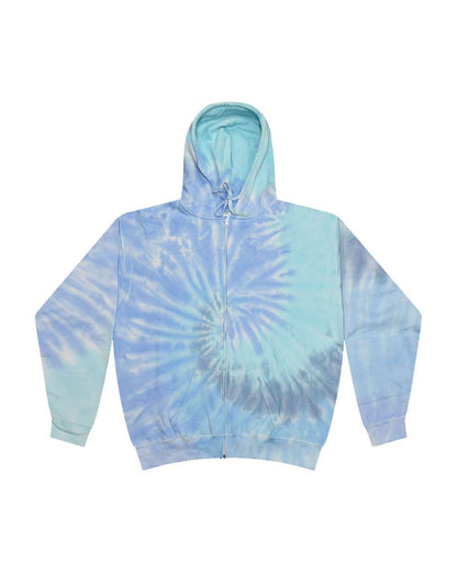 Colortone Tie-Dyed Full-Zip Hooded Sweatshirt - 8888