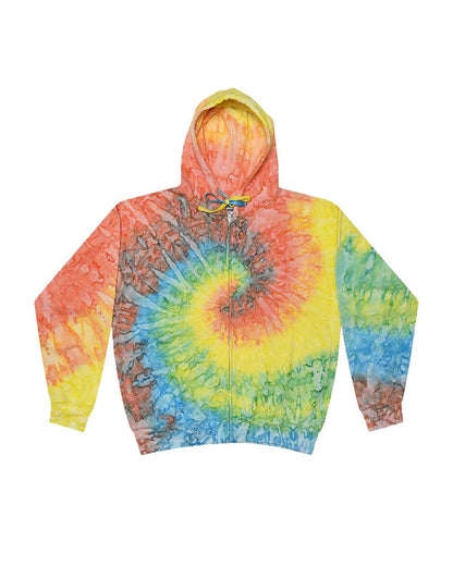 Colortone Tie-Dyed Full-Zip Hooded Sweatshirt - 8888