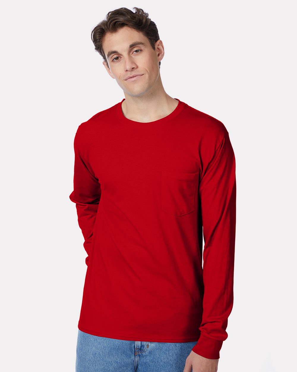 Hanes Authentic Long Sleeve Pocket T-Shirt - 5596