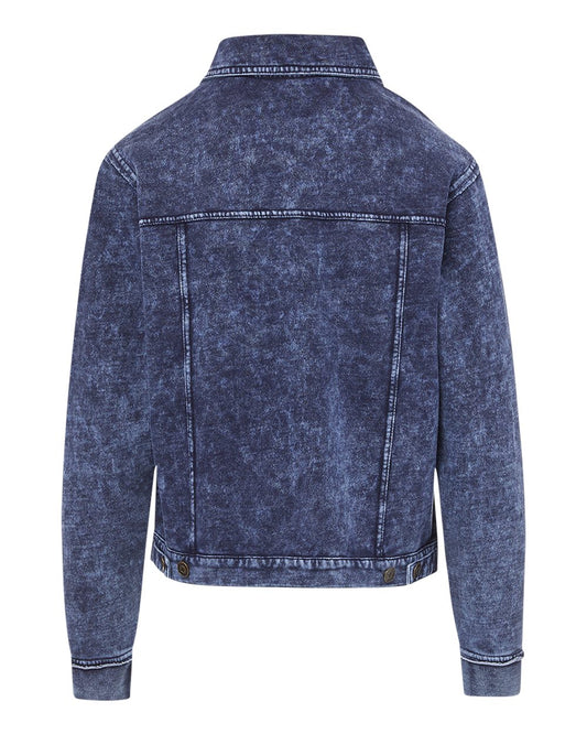 MV Sport Women's Mila Acid Wash Denim Terry Jacket - W23119