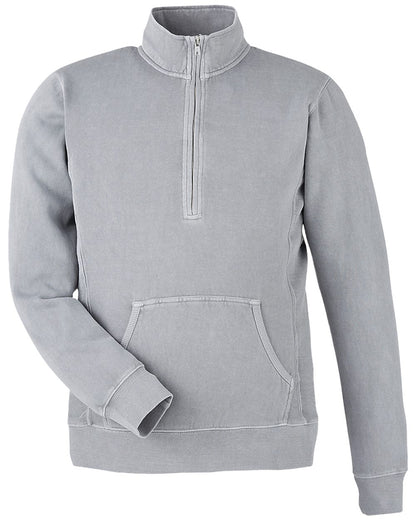 J. America Pigment-Dyed Fleece Quarter-Zip Pullover - 8732