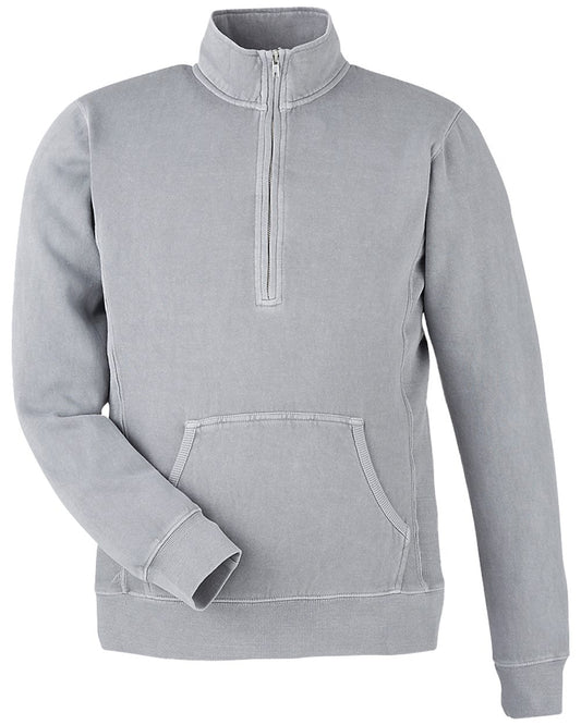 J. America Pigment-Dyed Fleece Quarter-Zip Pullover - 8732