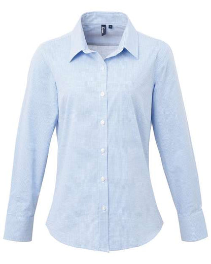 Women's Microcheck Gingham Cotton Shirt