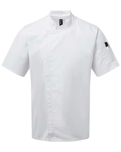Unisex Zip-Close Short Sleeve Chef's Coat