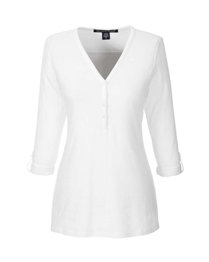 Devon & Jones Women's Perfect Fit™ Y-Placket Convertible Sleeve Knit Top - DP186W