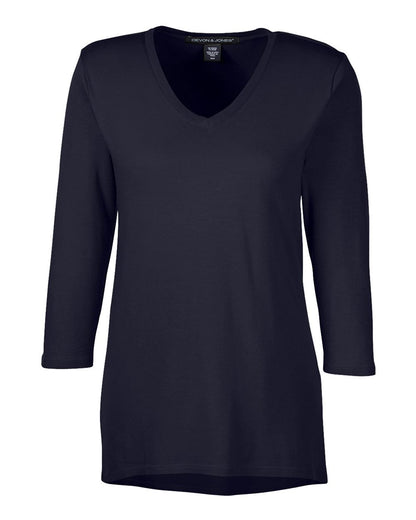 Devon & Jones Women's Perfect Fit™ Bracelet-Length V-Neck Top - DP184W