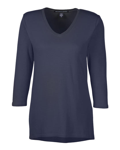 Devon & Jones Women's Perfect Fit™ Bracelet-Length V-Neck Top - DP184W