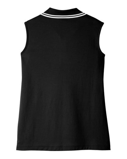 Devon & Jones Women's CrownLux Performance® Plaited Tipped Sleeveless Polo - DG20SW
