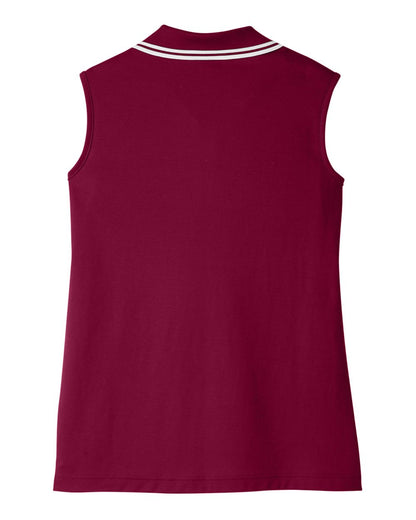 Devon & Jones Women's CrownLux Performance® Plaited Tipped Sleeveless Polo - DG20SW