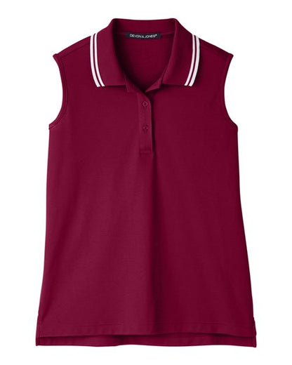 Women's CrownLux Performance® Plaited Tipped Sleeveless Polo