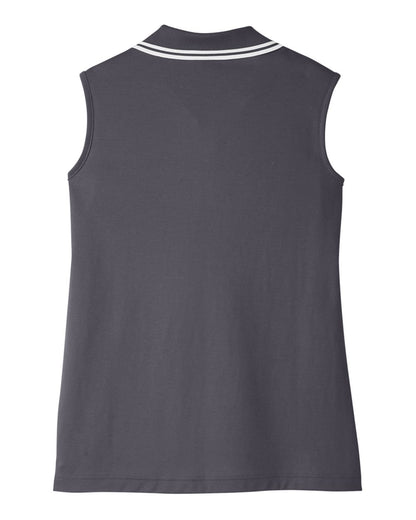 Devon & Jones Women's CrownLux Performance® Plaited Tipped Sleeveless Polo - DG20SW