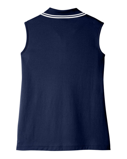 Devon & Jones Women's CrownLux Performance® Plaited Tipped Sleeveless Polo - DG20SW