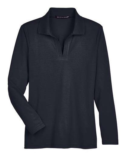 Women's CrownLux Performance® Plaited Long Sleeve Polo