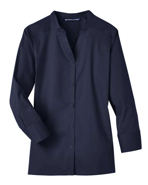 Women's Crown Collection® Stretch Broadcloth Three-Quarter Sleeve Blouse